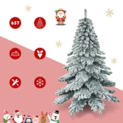 Costway 6-ft Snow Flocked Artificial Christmas Tree PVC Hinged Alaskan Pine Tree Holiday 9 Costway 6-ft Snow Flocked Artificial Christmas Tree PVC Hinged Alaskan Pine Tree Holiday -Northlight Sales Store 331065178 AlternateImage2