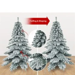Costway 6-ft Snow Flocked Artificial Christmas Tree PVC Hinged Alaskan Pine Tree Holiday 10 Costway 6-ft Snow Flocked Artificial Christmas Tree PVC Hinged Alaskan Pine Tree Holiday -Northlight Sales Store 331065178 AlternateImage3