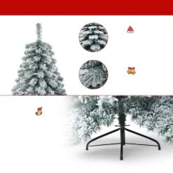 Costway 6-ft Snow Flocked Artificial Christmas Tree PVC Hinged Alaskan Pine Tree Holiday 11 Costway 6-ft Snow Flocked Artificial Christmas Tree PVC Hinged Alaskan Pine Tree Holiday -Northlight Sales Store 331065178 AlternateImage4