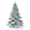 Costway 6-ft Snow Flocked Artificial Christmas Tree PVC Hinged Alaskan Pine Tree Holiday
