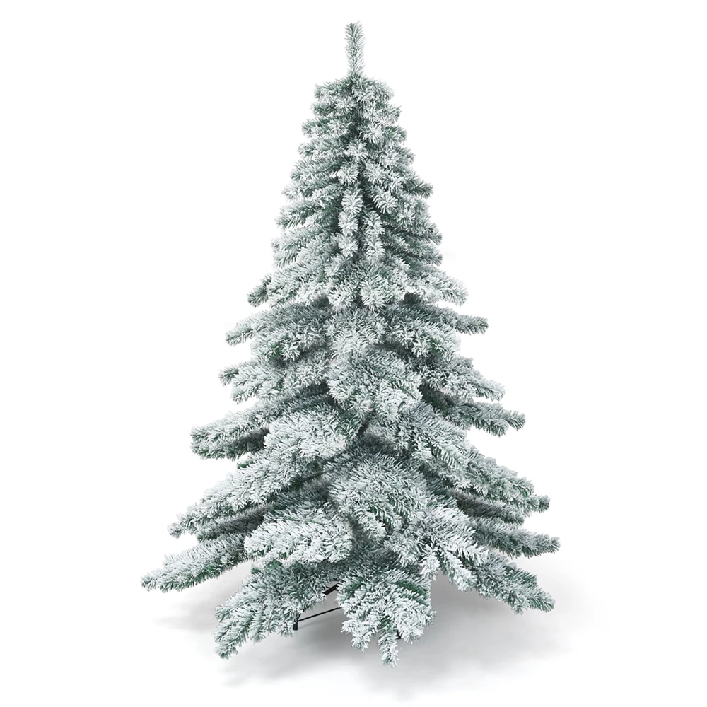 Costway 6-ft Snow Flocked Artificial Christmas Tree PVC Hinged Alaskan Pine Tree Holiday 3 Costway 6-ft Snow Flocked Artificial Christmas Tree PVC Hinged Alaskan Pine Tree Holiday