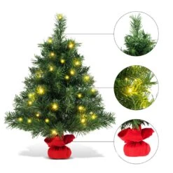 Costway 24-in Pre-Lit Tabletop Fir Artifical Christmas Tree Battery Operated With Led Lights -Northlight Sales Store 331065180 AlternateImage2