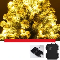 Costway 24-in Pre-Lit Snow Flocked Tabletop Christmas Tree Decor With 30 LED Lights And Timer -Northlight Sales Store 331065184 AlternateImage3
