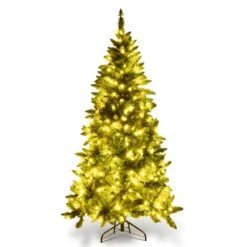 Costway 6-ft Pre-Lit PVC Artificial Half Christmas Tree 8 Flash Modes With 250 LED Lights -Northlight Sales Store 331065185 AlternateImage4