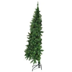 Costway 6-ft Pre-Lit PVC Artificial Half Christmas Tree 8 Flash Modes With 250 LED Lights