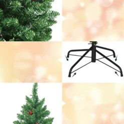 Costway 6.5-ft Pre-Lit Hinged Christmas Tree With Pine Cones Red Berries And 450 LED Lights -Northlight Sales Store 331065193 AlternateImage4