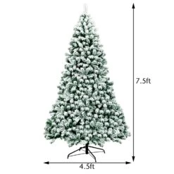 Costway 7.5-ft Pre-Lit Premium Snow Flocked Hinged Artificial Christmas Tree With 550 Lights -Northlight Sales Store 331065195 AlternateImage1