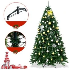 Costway 7.5-ft Hinged Artificial Christmas Tree Unlit Douglas Full Fir Tree With 2254 Tips -Northlight Sales Store 331065196 AlternateImage3