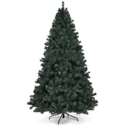 Costway 7.5-ft Pre-Lit Artificial Christmas Tree Hinged With 550 Multicolour Lights And Stand