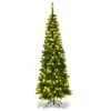 Costway 7.5-ft Pre-Lit Hinged Pencil Christmas Tree 350 White Lights -Northlight Sales Store 331065199 MainImage 001