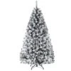 Costway 6-ft Premium Snow Flocked Hinged Artificial Christmas Tree Unlit With Metal Stand -Northlight Sales Store 331065200 MainImage 001