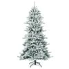 Costway 7-ft Premium Hinged Snow Flocked Slim Artificial Christmas Fir Tree With Pine Cones -Northlight Sales Store 331065204 MainImage 001