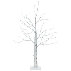 Costway 2-ft Pre-Lit White Twig Birch Tree Battery Powered For Christmas Holiday