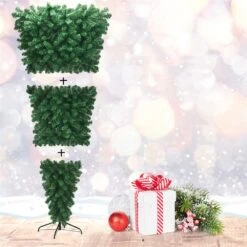 Costway 7-ft Unlit Upside Down Artificial Christmas Tree With 1000 Branch Tips Holiday -Northlight Sales Store 331065214 AlternateImage2
