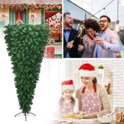 Costway 7-ft Unlit Upside Down Artificial Christmas Tree With 1000 Branch Tips Holiday -Northlight Sales Store 331065214 AlternateImage3