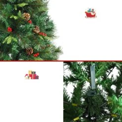 Costway 5-ft Pre-Lit Hinged PE Artificial Christmas Tree With 150 LED Lights And Pine Cones -Northlight Sales Store 331065222 AlternateImage3
