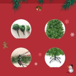 Costway 7 -ft Hinged Artificial Christmas Tree Holiday Decoration With Foldable Metal Stand 10 Costway 7 -ft Hinged Artificial Christmas Tree Holiday Decoration With Foldable Metal Stand -Northlight Sales Store 331065226 AlternateImage3