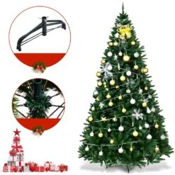 Costway 9-ft Hinged Artificial Christmas Tree Unlit Douglas Full Fir Tree With 3594 Tips -Northlight Sales Store 331065228 AlternateImage2
