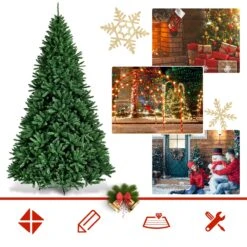 Costway 9-ft Hinged Artificial Christmas Tree Unlit Douglas Full Fir Tree With 3594 Tips -Northlight Sales Store 331065228 AlternateImage3
