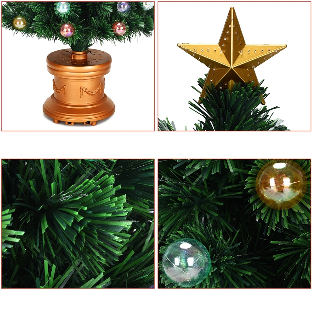 Costway 3-ft Pre-Lit Fibre Optical Firework Christmas Tree With Ornaments And Gold Top Star 5 Costway 3-ft Pre-Lit Fibre Optical Firework Christmas Tree With Ornaments And Gold Top Star - Image 3