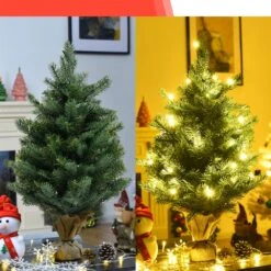 Costway 24-in Pre-Lit Tabletop Fir Artificial Christmas Tree With 35 LED Lights And Timer -Northlight Sales Store 331065232 AlternateImage2