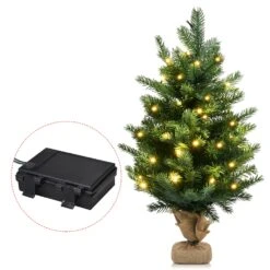 Costway 24-in Pre-Lit Tabletop Fir Artificial Christmas Tree With 35 LED Lights And Timer -Northlight Sales Store 331065232 AlternateImage3