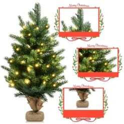 Costway 24-in Pre-Lit Tabletop Fir Artificial Christmas Tree With 35 LED Lights And Timer -Northlight Sales Store 331065232 AlternateImage4