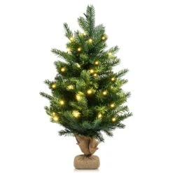 Costway 24-in Pre-Lit Tabletop Fir Artificial Christmas Tree With 35 LED Lights And Timer
