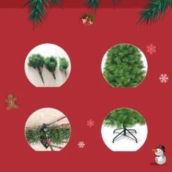 Costway 6 -ft Hinged Artificial Christmas Tree Holiday Decoration With Foldable Metal Stand -Northlight Sales Store 331065238 AlternateImage3