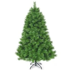 Costway 6 -ft Hinged Artificial Christmas Tree Holiday Decoration With Foldable Metal Stand