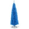 Costway 6-ft Unlit Pencil Slim Tree Artificial Christmas Tree With Metal Stand Home Decor
