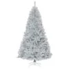Costway 7.5-ft Hinged Unlit Artificial Silver Tinsel Christmas Tree Holiday With Metal Stand -Northlight Sales Store 331065244 MainImage 001