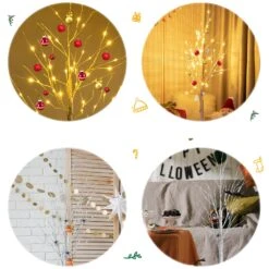 Costway 4-ft Pre-Lit White Twig Birch Tree For Christmas Holiday With 48 LED Lights -Northlight Sales Store 331065249 AlternateImage3