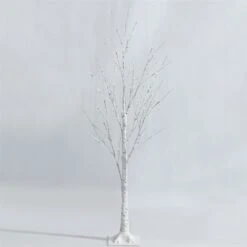 Costway 4-ft Pre-Lit White Twig Birch Tree For Christmas Holiday With 48 LED Lights