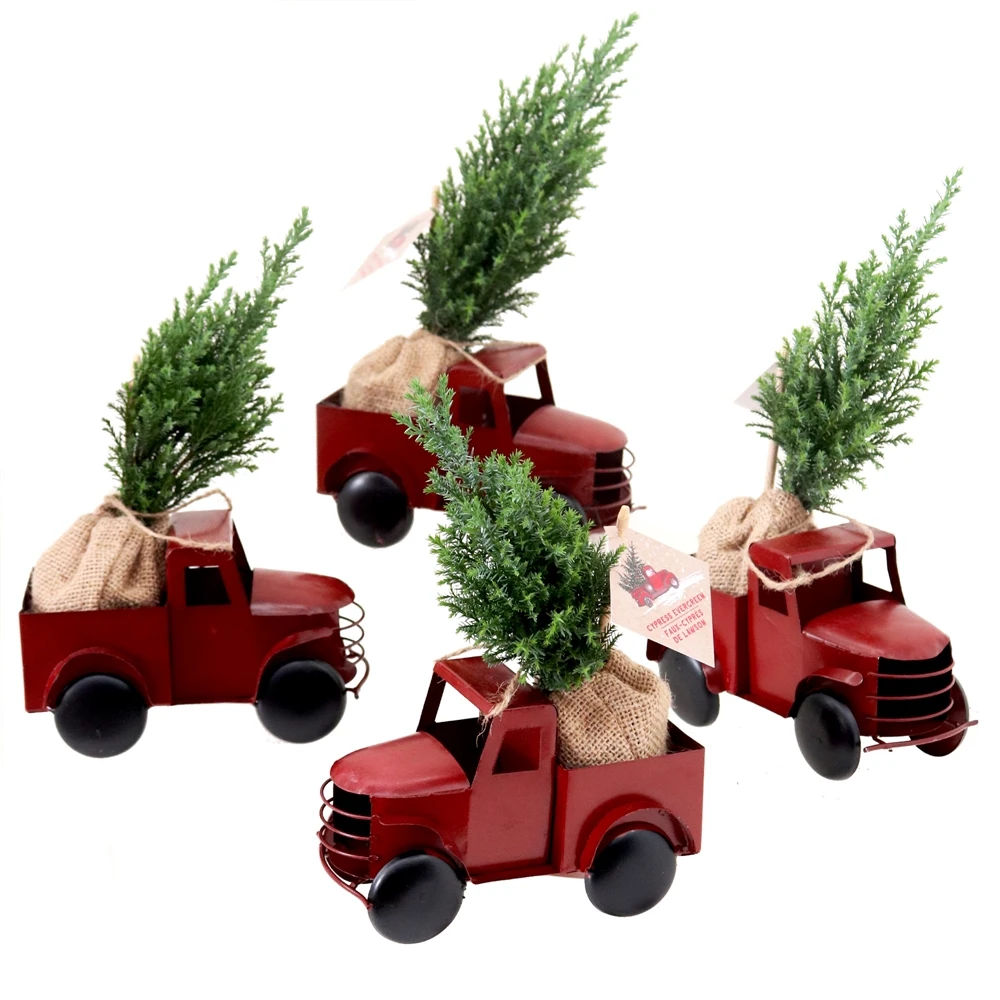 Tropi Co 12-in Pickup Decor And Live Mini Christmas Tree - Set Of 4 3 Tropi Co 12-in Pickup Decor And Live Mini Christmas Tree - Set Of 4