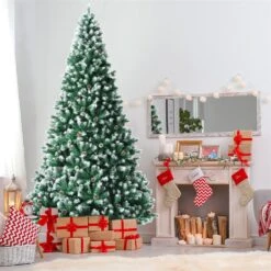 Costway 9-ft Full Flocked Green Artificial Christmas Tree With 2028 Branch Tips -Northlight Sales Store 331066779 AlternateImage4