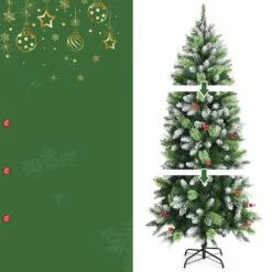 Costway 6-ft Unlit Slim Green Artificial Christmas Tree -Northlight Sales Store 331066781 AlternateImage3