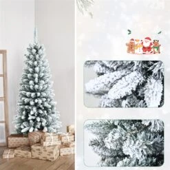 Costway 4.5-ft Slim Flocked White Artificial Christmas Tree With 373 Tips -Northlight Sales Store 331066787 AlternateImage3