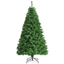 Costway 6-ft Pre-lit Full Green Artificial Christmas Tree With Multicolour Lights And 617 Branch Tips