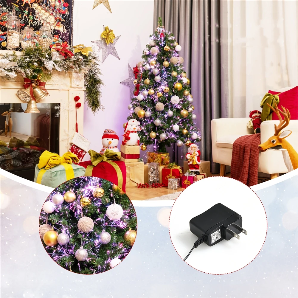 Costway 5-ft Pre-lit Full Green Artificial Christmas Tree With 449 Branch Tips 6 Costway 5-ft Pre-lit Full Green Artificial Christmas Tree With 449 Branch Tips - Image 4