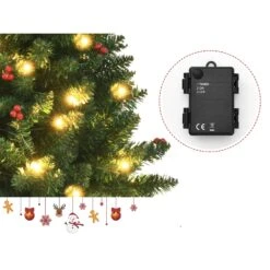 Costway 4-ft Pre-lit Flat Base Full Green Artificial Christmas Tree With 200 White LED Lights -Northlight Sales Store 331066793 AlternateImage3