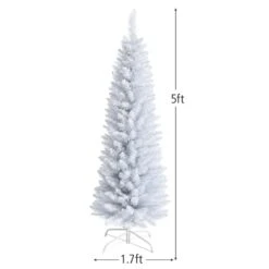 Costway 5-ft Unlit Slim White Artificial Christmas Tree 8 Costway 5-ft Unlit Slim White Artificial Christmas Tree -Northlight Sales Store 331066795 AlternateImage1