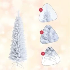 Costway 5-ft Unlit Slim White Artificial Christmas Tree 9 Costway 5-ft Unlit Slim White Artificial Christmas Tree -Northlight Sales Store 331066795 AlternateImage2