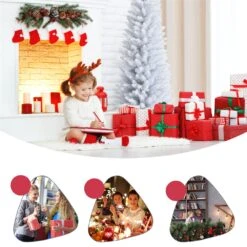 Costway 5-ft Unlit Slim White Artificial Christmas Tree 11 Costway 5-ft Unlit Slim White Artificial Christmas Tree -Northlight Sales Store 331066795 AlternateImage4