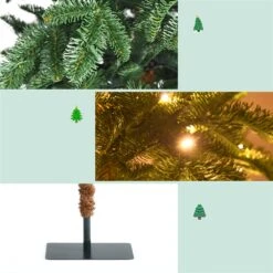 Costway 6-ft Pre-lit Flat Base Slim Green Artificial Christmas Tree With 250 Warm White LED Lights -Northlight Sales Store 331066797 AlternateImage3