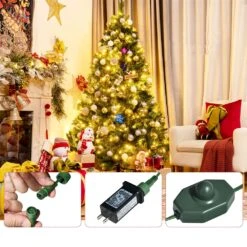 Costway 6-ft Pre-lit Full Green Artificial Christmas Tree With 350 White LED Lights -Northlight Sales Store 331066799 AlternateImage4