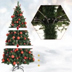 Costway 6-ft Pre-lit Full Green Artificial Christmas Tree With 250 Warm White LED Lights -Northlight Sales Store 331066800 AlternateImage3