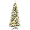 Costway 7-ft Pre-lit Full Flocked White Artificial Christmas Tree With 350 Warm White LED Lights -Northlight Sales Store 331066803 MainImage 001