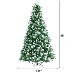 Costway 8-ft Full Flocked Green Artificial Christmas Tree With Warm White Lights -Northlight Sales Store 331066804 AlternateImage1