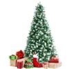 Costway 8-ft Full Flocked Green Artificial Christmas Tree With Warm White Lights -Northlight Sales Store 331066804 MainImage 001